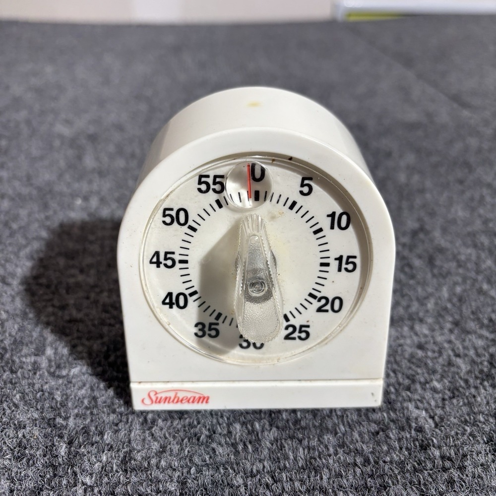 Sunbeam Mechanical Timer Kitchen Cooking Vintage Made In USA 60 Minutes Works